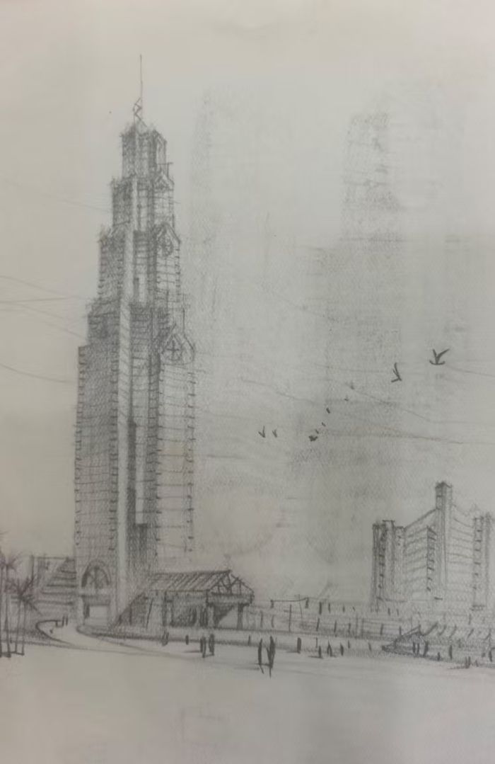 手绘手稿 · 高塔