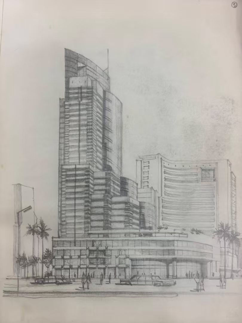手绘手稿 · 棕榈塔楼