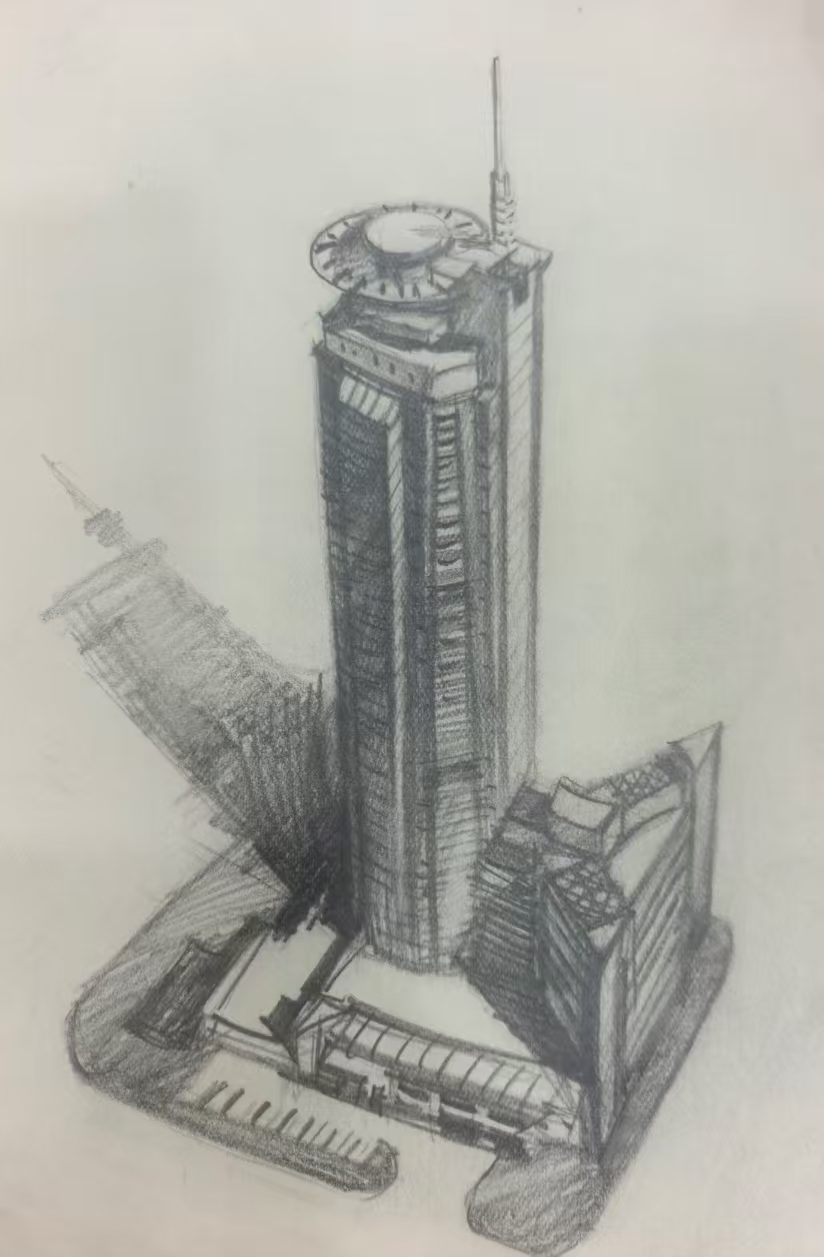 手绘手稿 · 圆顶塔楼